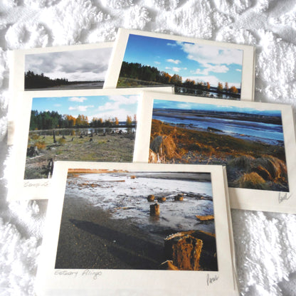 Original Art Greeting Card, Low Tide Collection: "COMOX LAKE ECO RESERVE"