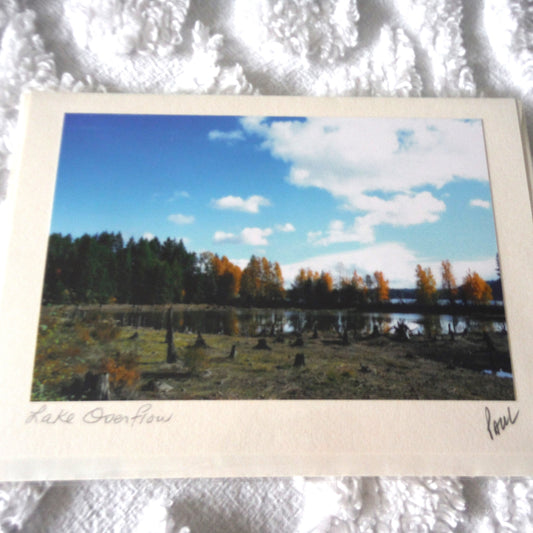 Original Art Greeting Card, Low Tide Collection: "LAKE OVERFLOW"