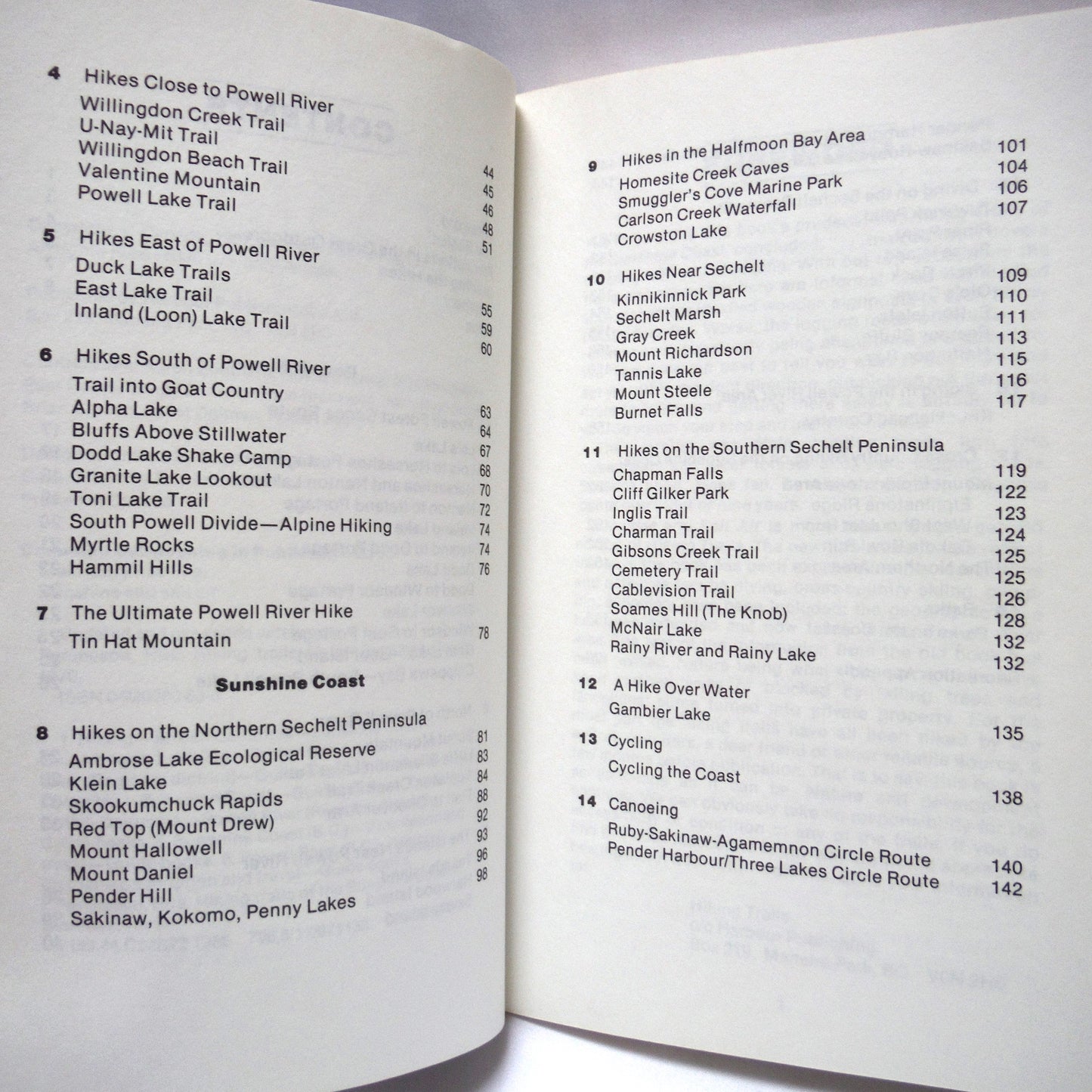 SUNSHINE & SALT AIR, A Recreation Guide to The Sunshine Coast, by The Harbour Publishing Company Limited (1987 1st Ed.)