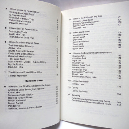 SUNSHINE & SALT AIR, A Recreation Guide to The Sunshine Coast, by The Harbour Publishing Company Limited (1987 1st Ed.)