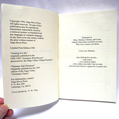 STUBBED TOES AND GRAPEVINES, A Collection of Short Stories, by Janice E. Pond (1996 1st Ed.)