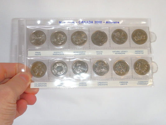 CANADA 2000: Millennium/Millenaire 12-Quarter Coin Collection with Bilingual Monthly Titles