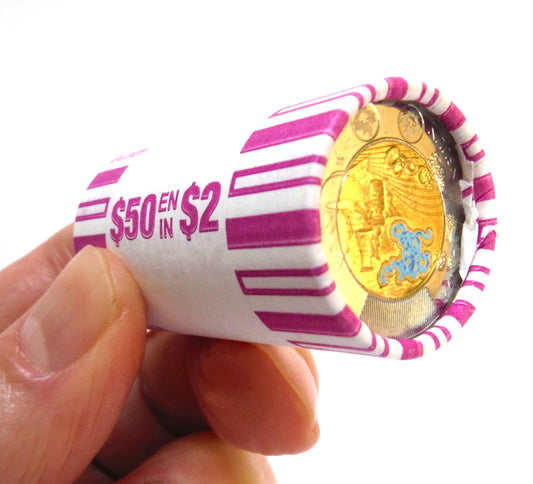 2021 $2 Dollar Commemorative Toonie: Discovery of Insulin Coloured Wrapped Roll