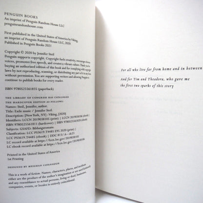 EXILE MUSIC, A Novel by Jennifer Steil ( 2021 1st Ed.)