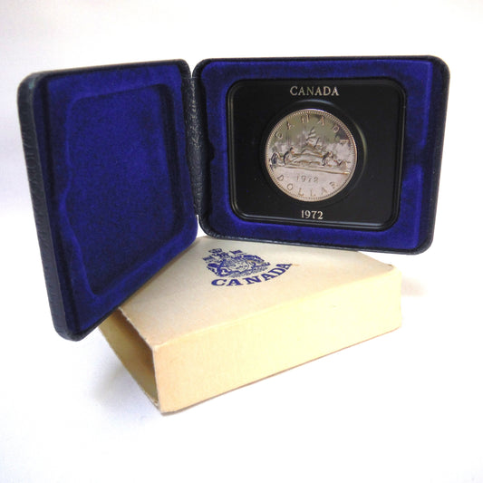 1972 Canadian $1 VOYAGEUR Brilliant Uncirculated Nickel Dollar Coin w/case