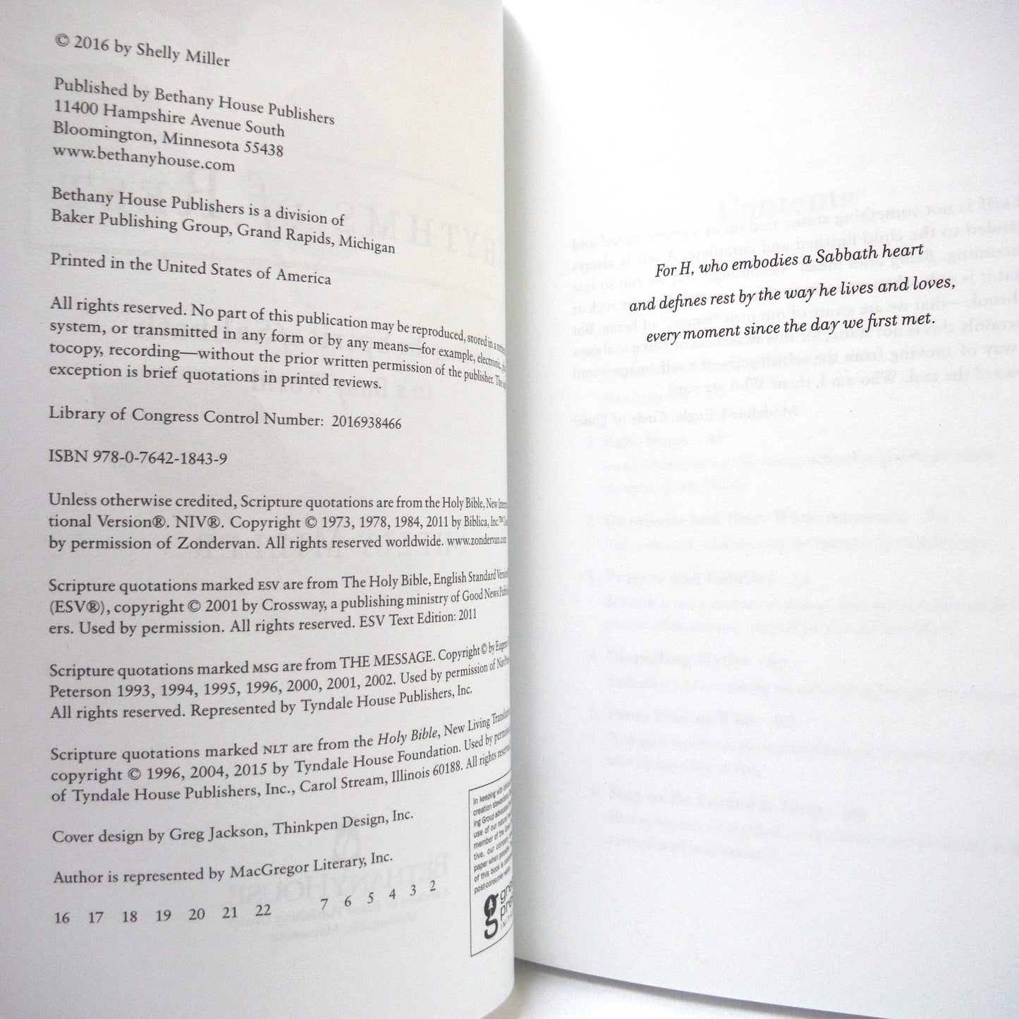 RHYTHMS OF REST, Finding the Spirit of Sabbath in a Busy World, by Shelly Miller (2016 1st Ed.)