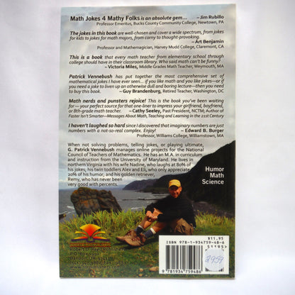 MATH JOKES 4 MATHY FOLKS, Humor by G. Patrick Vennebush  (2010 1st Ed.)