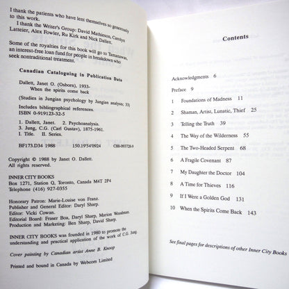 WHEN THE SPIRITS COME BACK, A Study by Janet O. Dallett (1988 1st Ed.)