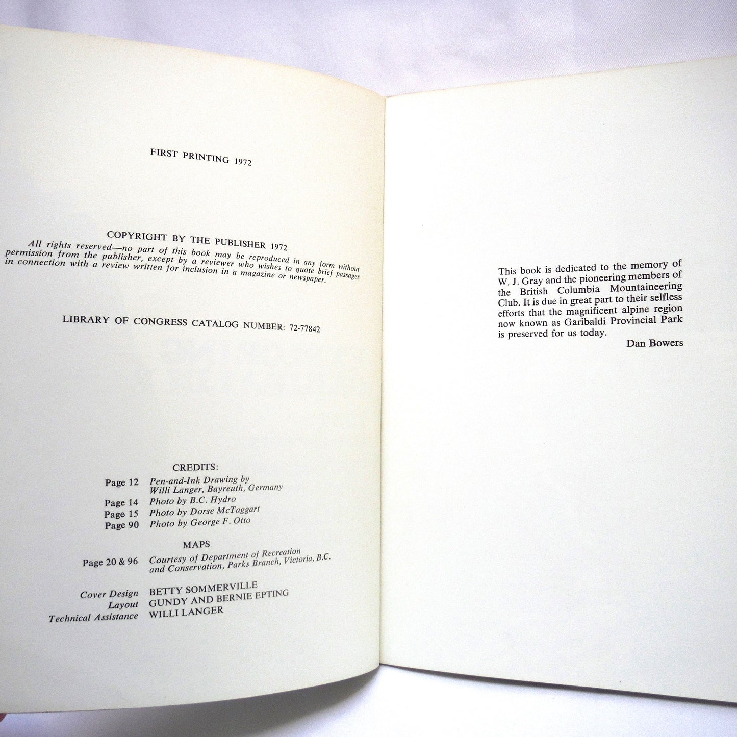 EXPLORING GARIBALDI PARK, VOLUME 1, by Dan Bowers (1972 1st Ed.)