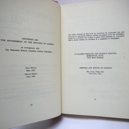 CHINOOK ARCH, A Centennial Anthology of Alberta Writing, Edited by John Patrick Gillese, (1968 2nd Ed.)