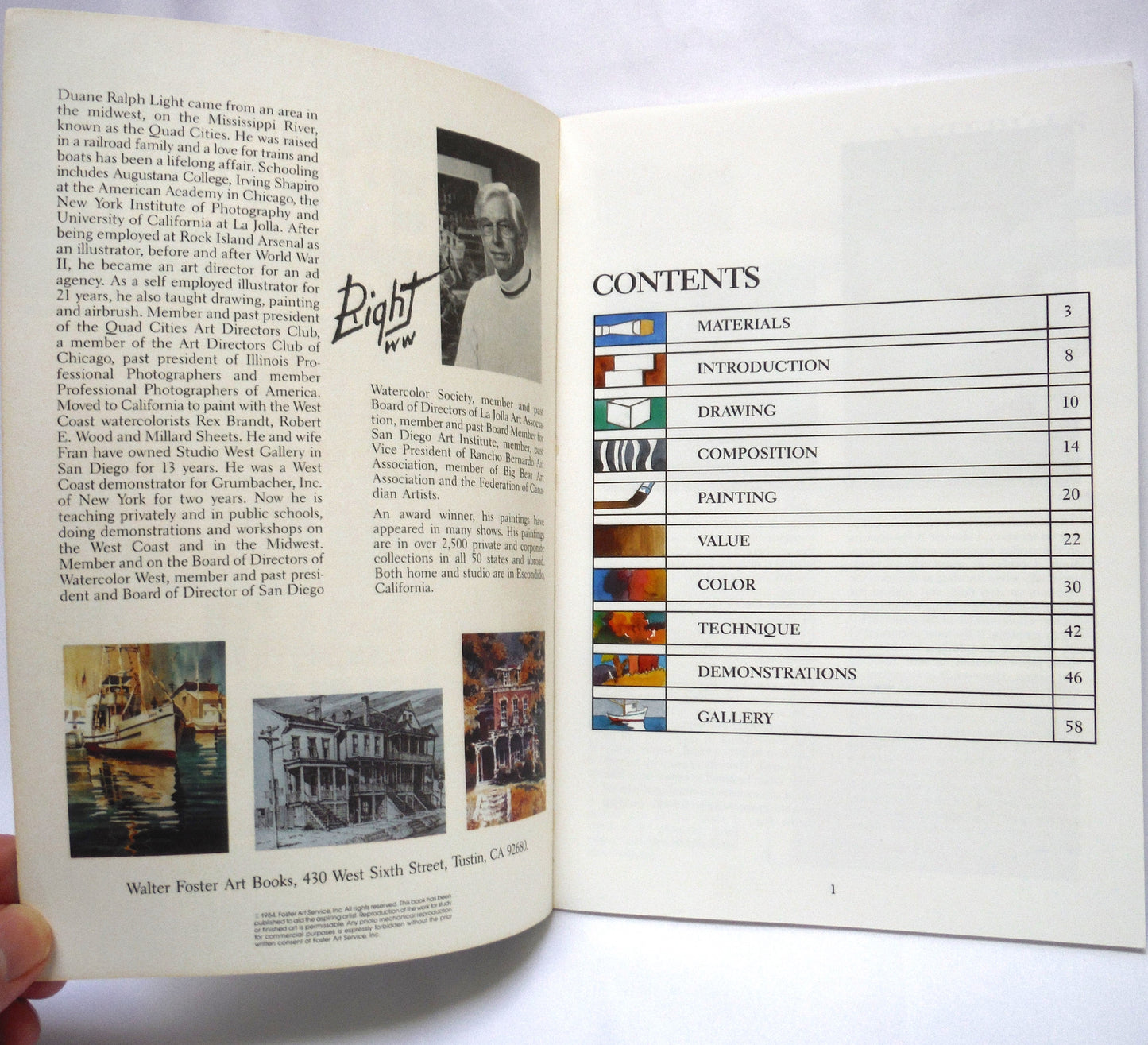 WATERCOLOR, A How To Paint Artist's Library Series Book #2, by Duane R. Light (1984 1st Ed.)