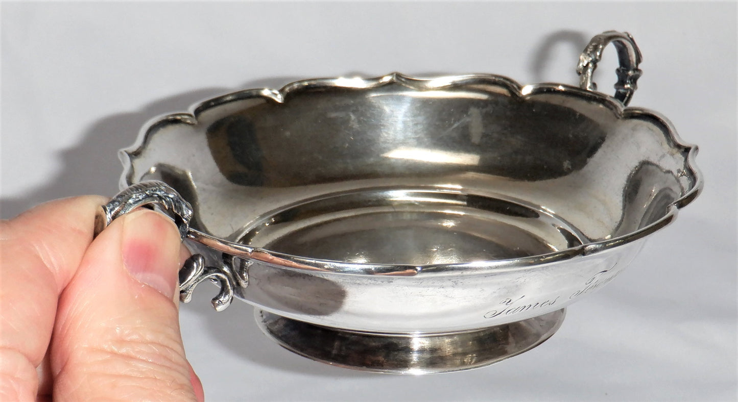 ANTIQUE STERLING SILVER Engraved Schleissner & Sohne BIRTHING CUP: 7th December 1900