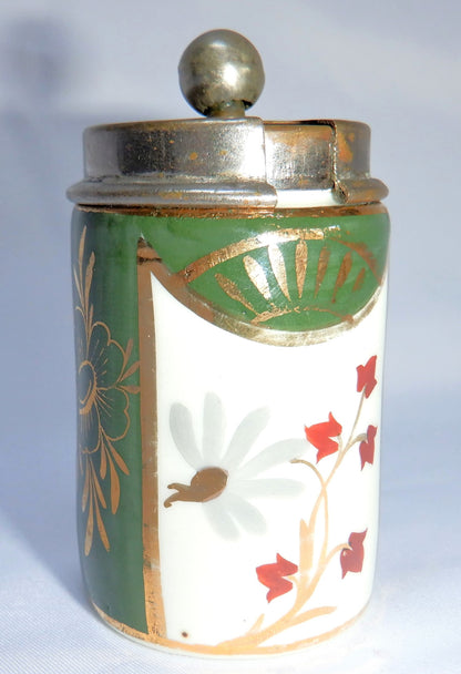 RARE 19th Century Antique GOLD & PORCELAIN Covered Mustard Pot Container, by IMARI of Japan