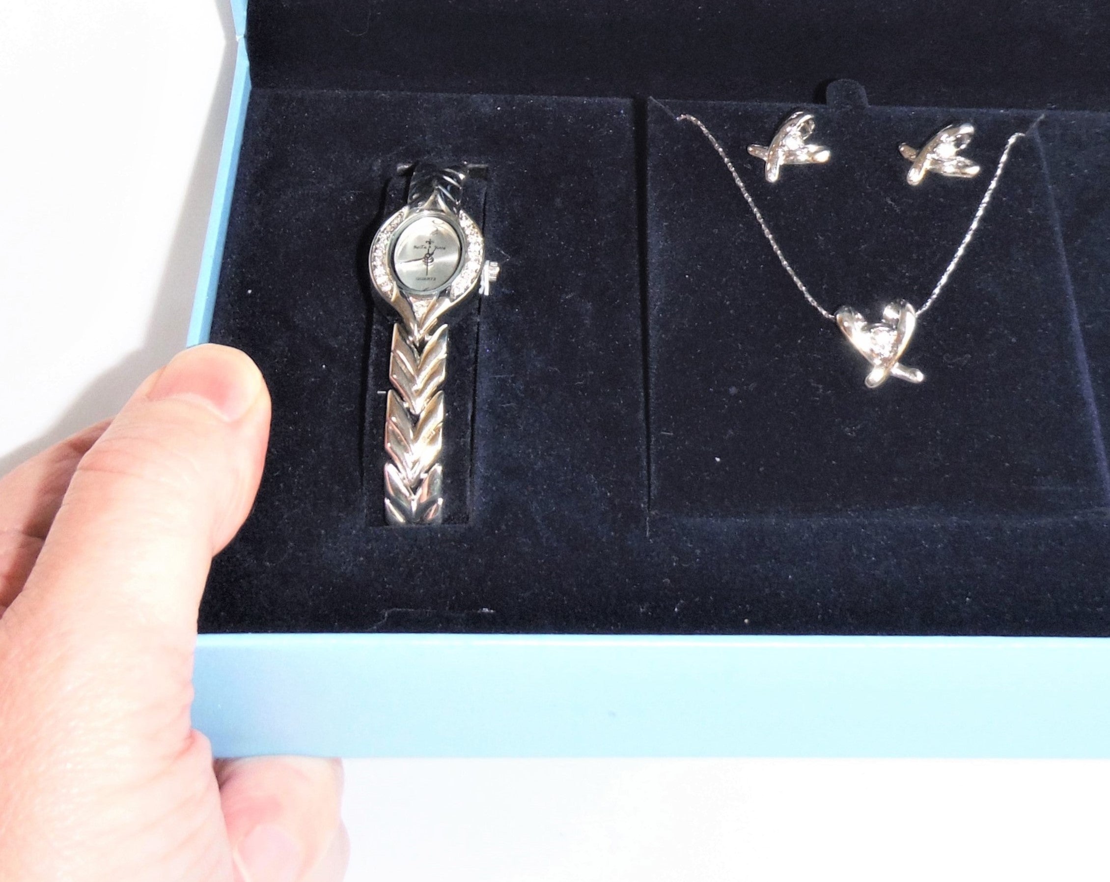 Watch earrings outlet and necklace set