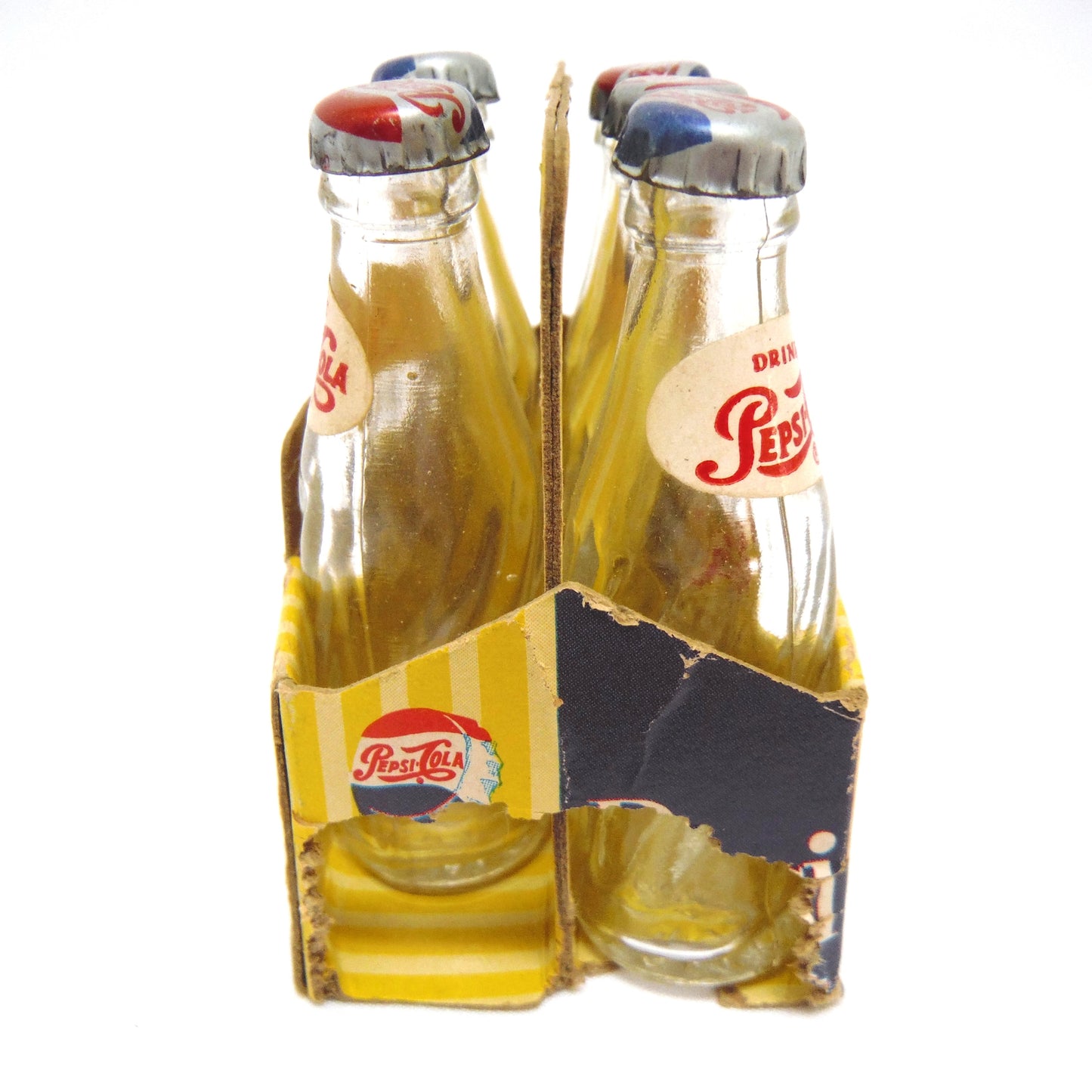 Vintage Miniature Advertising Novelty by THE PEPSI COLA COMPANY: 'USA Pepsi Bottles & Carry Case'