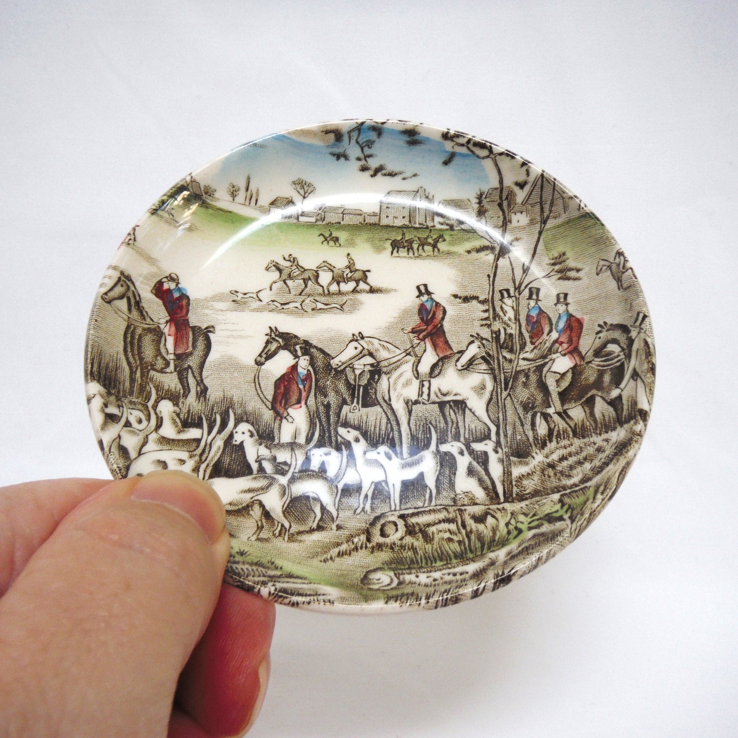 Vintage SMALL RING PLATE by The Johnson Brothers of England: 'The Hunters'