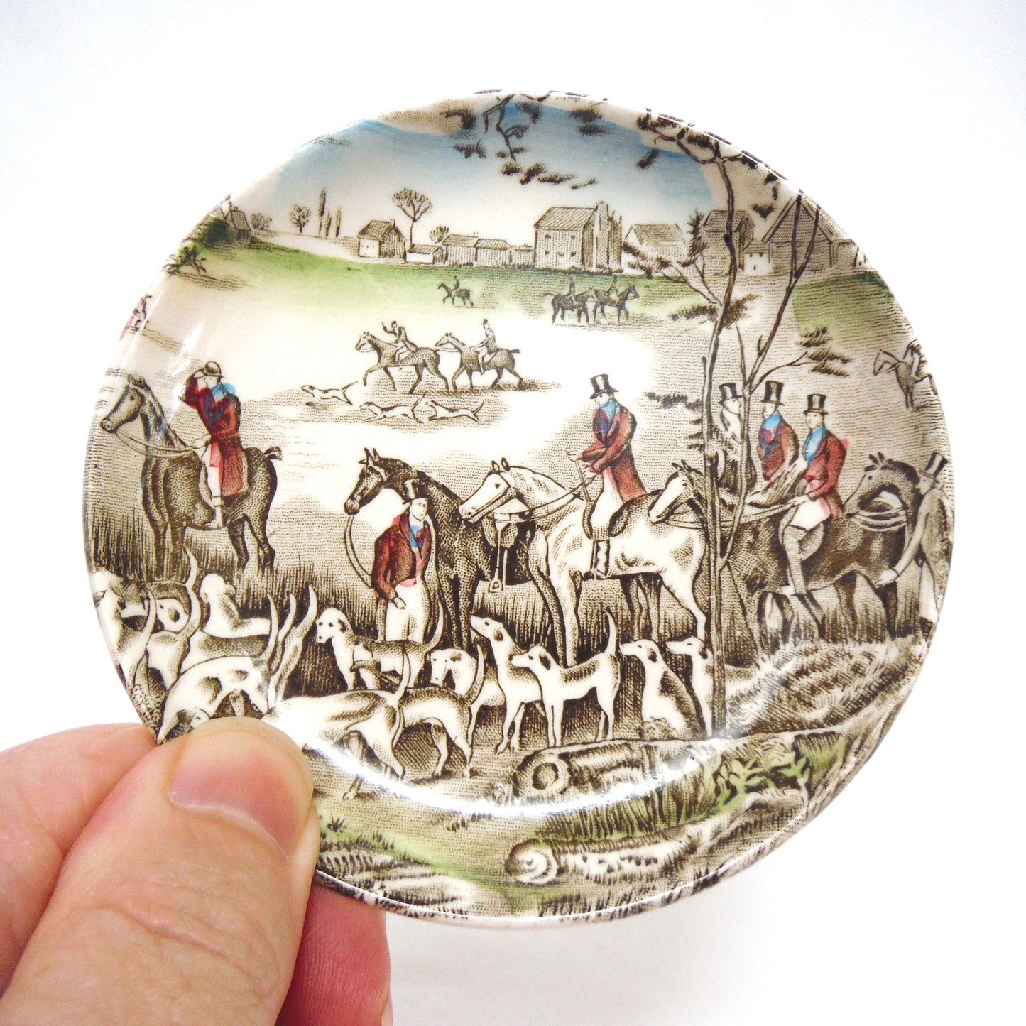 Vintage SMALL RING PLATE by The Johnson Brothers of England: 'The Hunters'