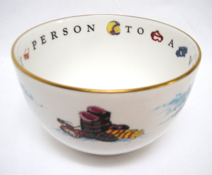 LARGE HOT CHOCOLATE SKIING MUG AND SAUCER: "To A Very Important Person" by Royal Worcester. Made in England