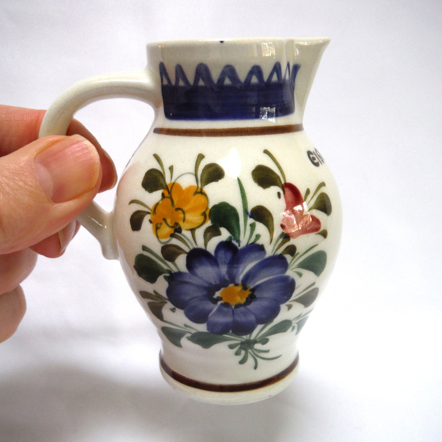 Vintage Miniature Milk Jug, A Rare Hand-Painted Wechsler Ceramic from Shwartz/Austria