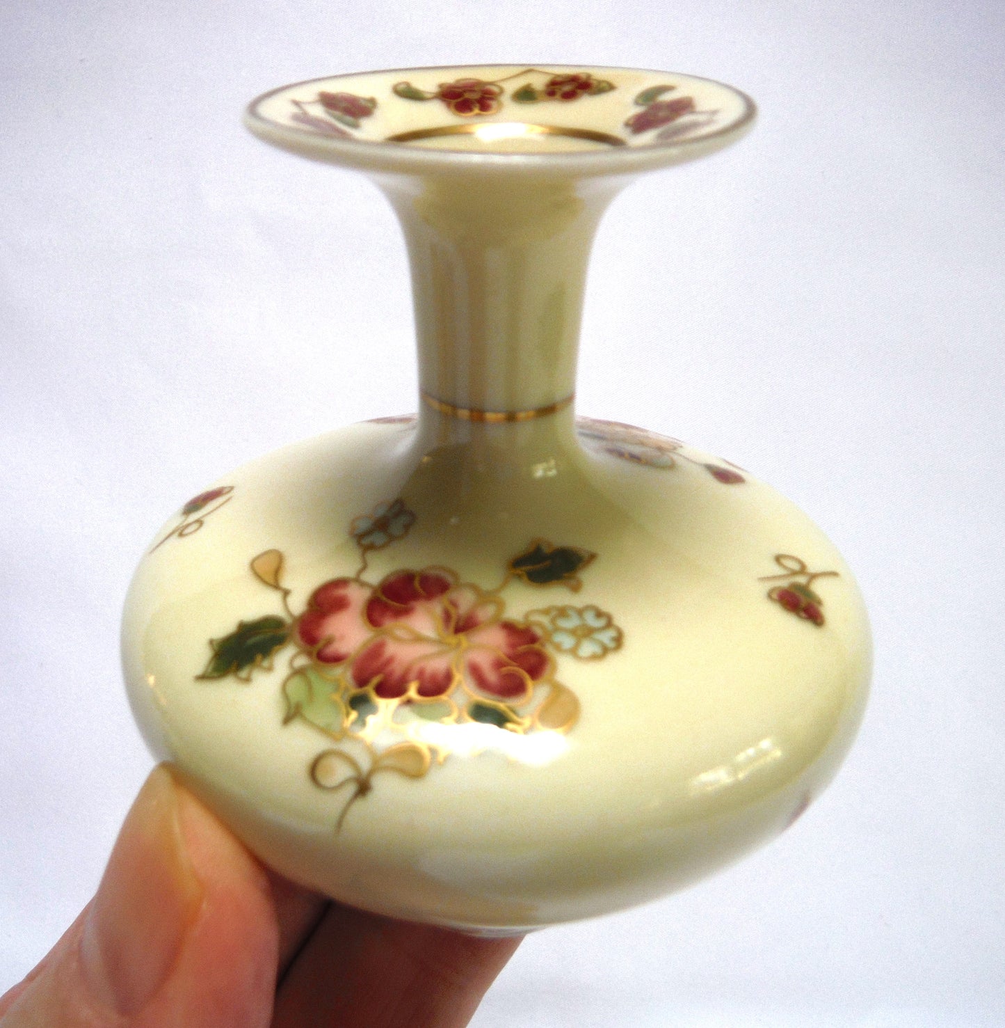 Vintage Miniature Vase, Stunningly Hand-Painted by ZSOLNAY EXCLUSIV PORCELAIN of Hungary