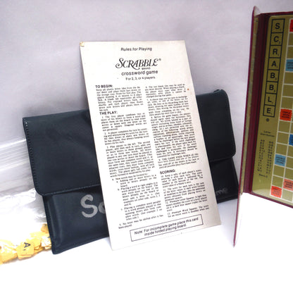 Vintage Authentic 1976 Pocket-Style SCRABBLE GAME BOARD, with original tiles, COA, and Travel Case!