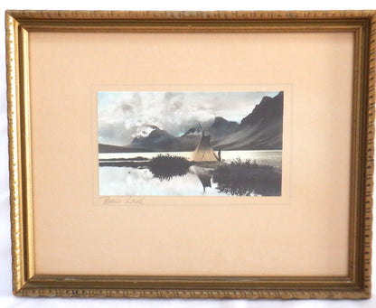 BOW LAKE, MT RUNDLE, LAKE LOUISE...A RARE TRIO of Matching Hand-Tinted Alberta CANADA Photographs by Byron Harmon!