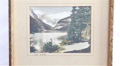 A Vintage Mid-Century Hand-Tinted Photograph by Pittaway & Jarvis Photography: 'LAKE LOUISE, ALBERTA, CANADA'