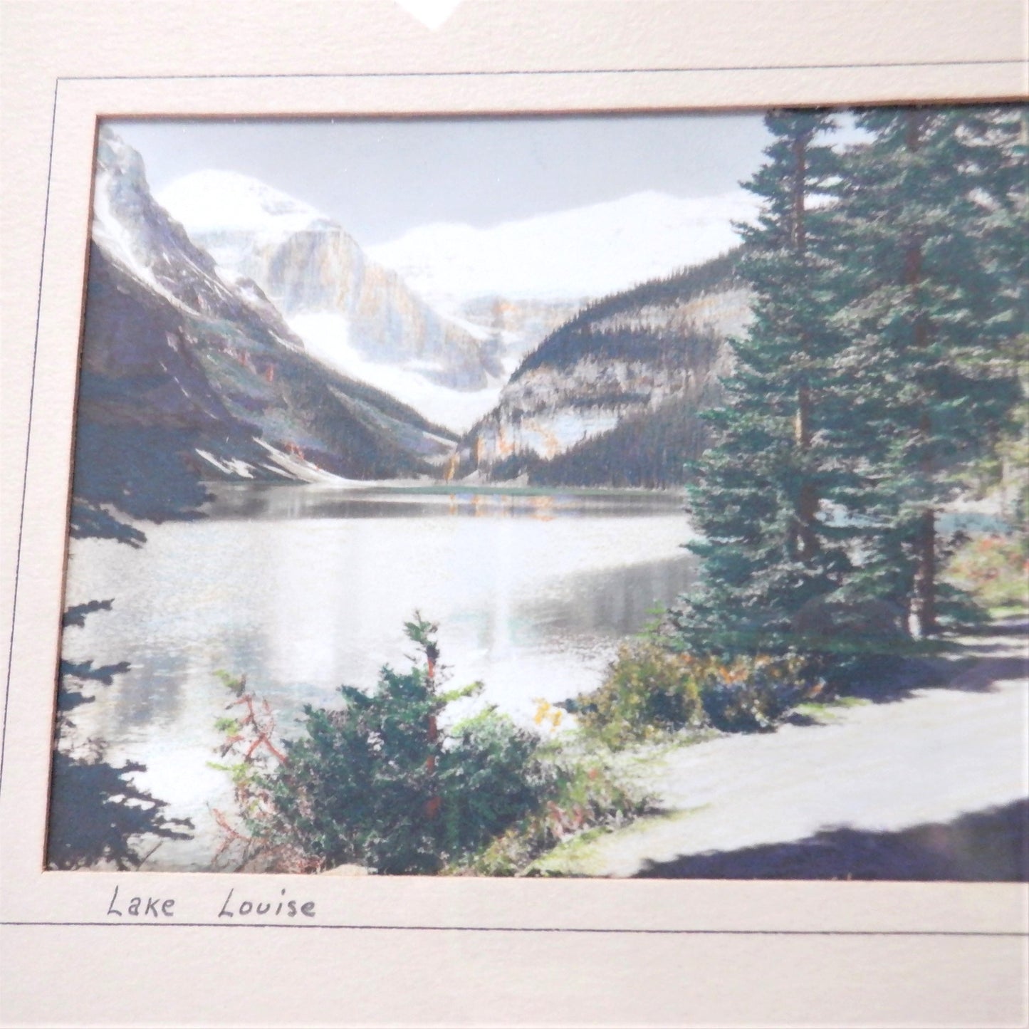 A Vintage Mid-Century Hand-Tinted Photograph by Pittaway & Jarvis Photography: 'LAKE LOUISE, ALBERTA, CANADA'