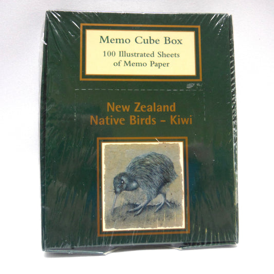 NEW ZEALAND Native Birds Memo Cube Box: '100 Sheets Illustrated by Rebecca Gilmore's Kiwi Painting'