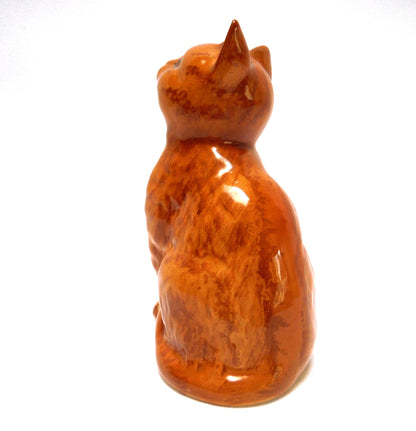 Vintage Beswick Ginger Persian Cat Seated #1886 figurine, Designed by Albert Hallam, issued 1963-1989.