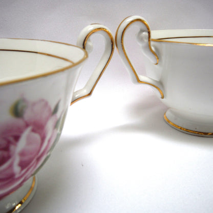 RARE ANTIQUE ROYAL WINDSOR BONE CHINA: 'Royal Windsor Cup and Snack Plate' TIMES TWO!