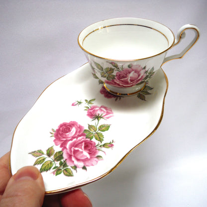 RARE ANTIQUE ROYAL WINDSOR BONE CHINA: 'Royal Windsor Cup and Snack Plate' TIMES TWO!