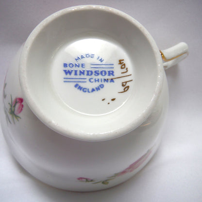 RARE ANTIQUE ROYAL WINDSOR BONE CHINA: 'Royal Windsor Cup and Snack Plate' TIMES TWO!