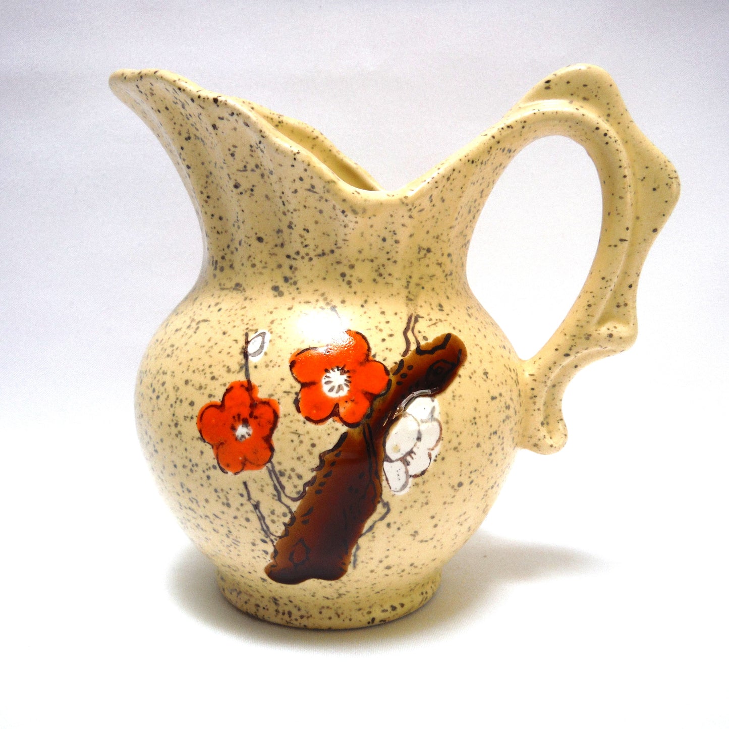 Vintage Miniature Pitcher in Brown Splash Floral Pattern, Made in Japan