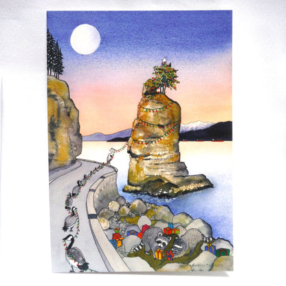 VINTAGE PACK OF 10 CHRISTMAS CARDS, Featuring Granville Island 2002, by Hilary Morris