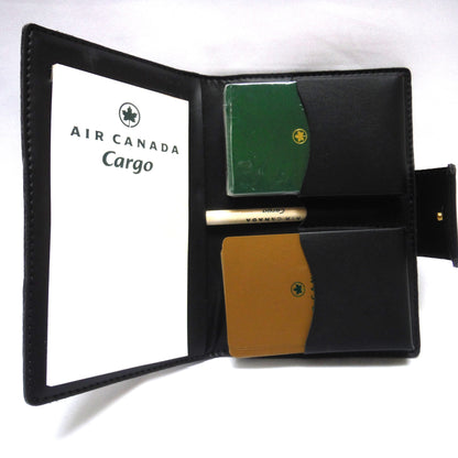 AIR CANADA CARGO PLAYING CARDS, Black Leather with TWO DECKS!