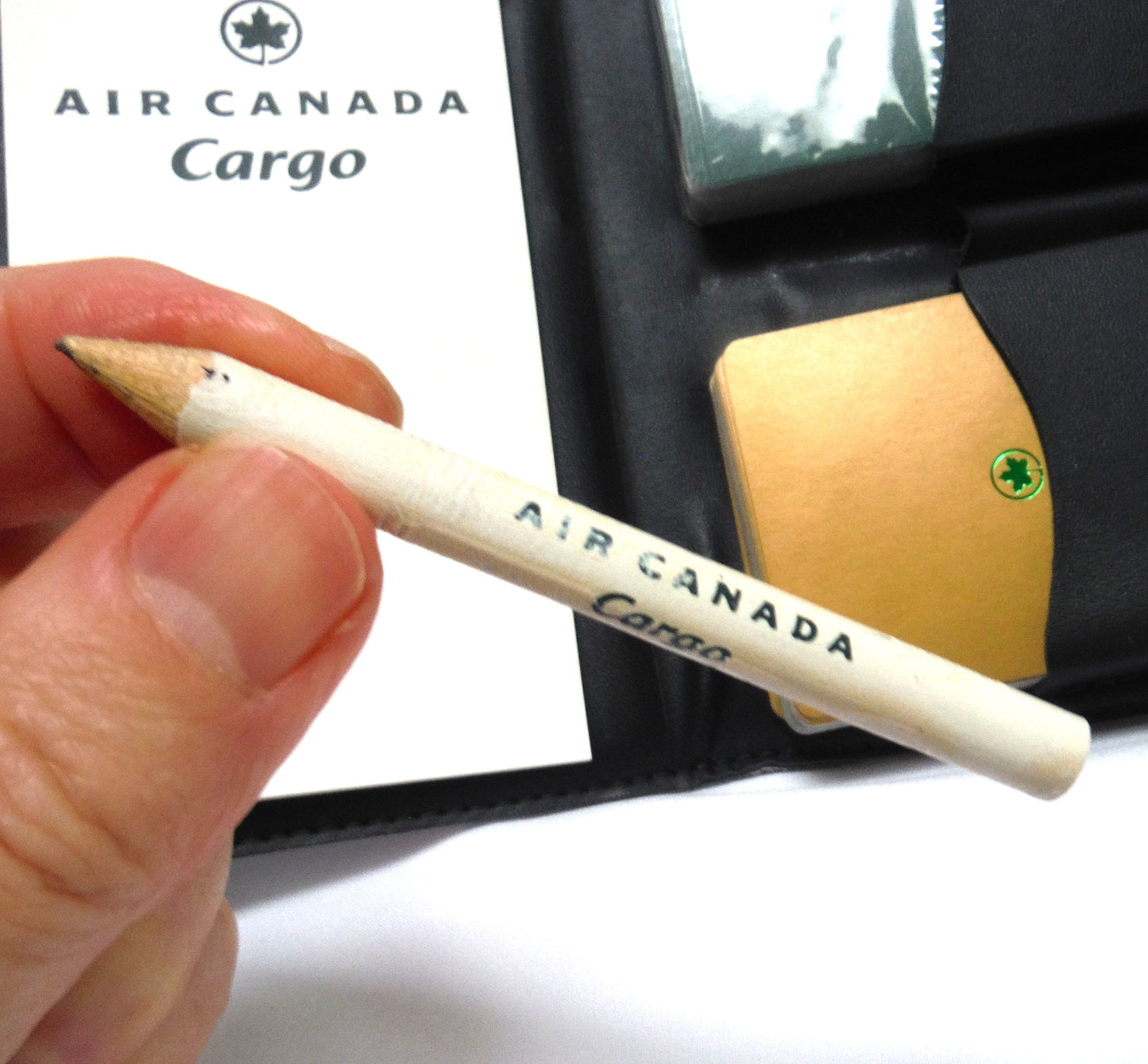 AIR CANADA CARGO PLAYING CARDS, Black Leather with TWO DECKS!