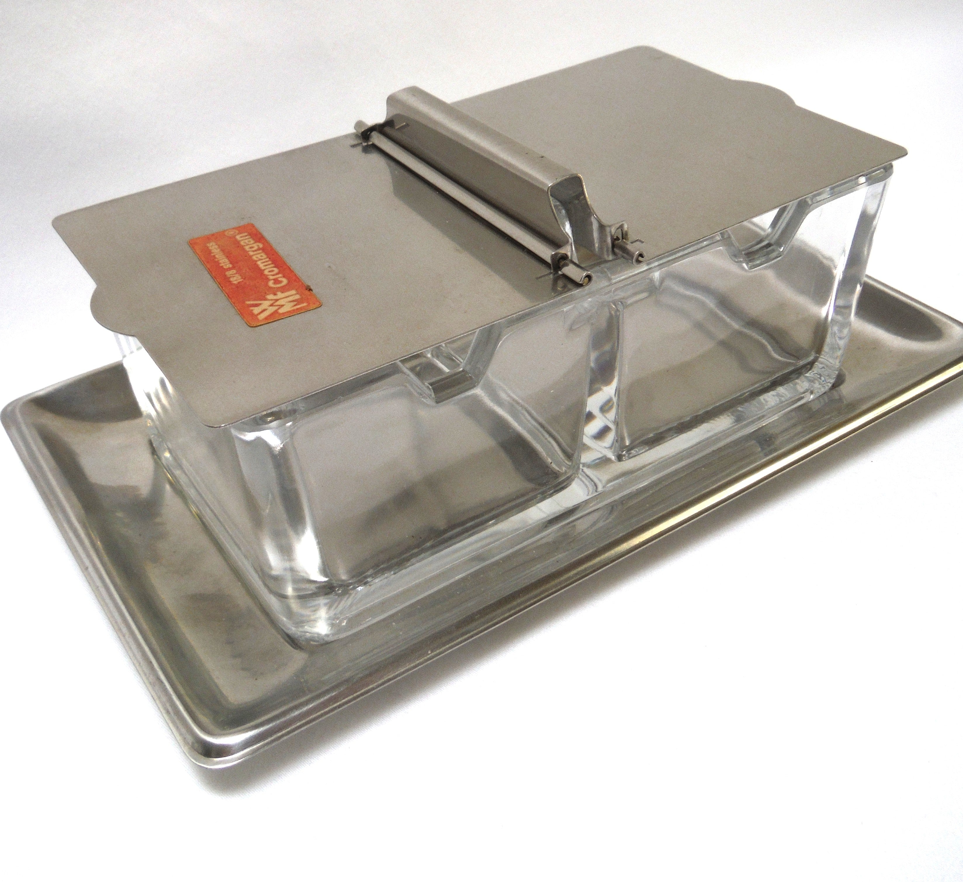Mid-Century WMF CROMARGAN Glass Two-Sided German Condiment Server, wit ...
