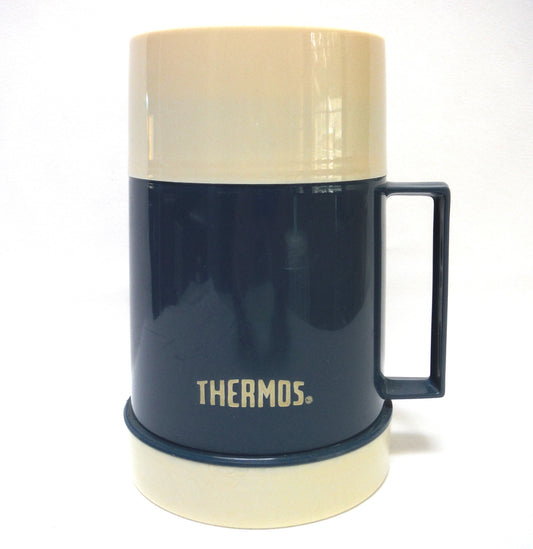 Vintage Thermos Brand Model #711 in Rare Blue and Cream Colour: Made in England