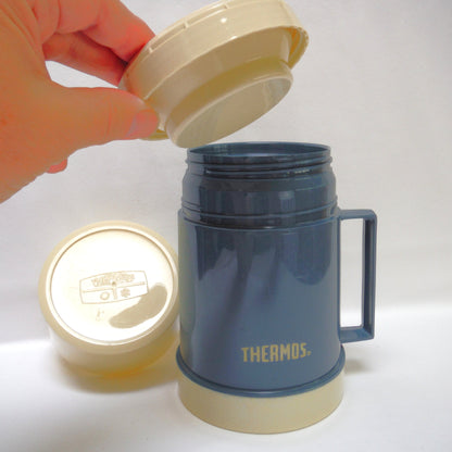 Vintage Thermos Brand Model #711 in Rare Blue and Cream Colour: Made in England