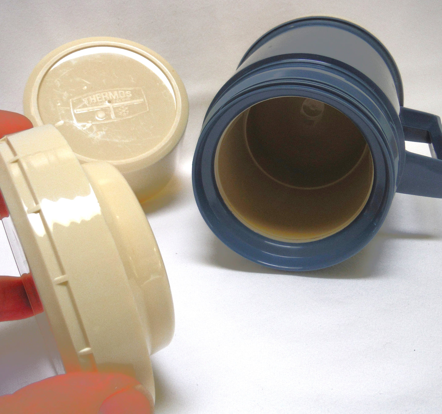 Vintage Thermos Brand Model #711 in Rare Blue and Cream Colour: Made in England