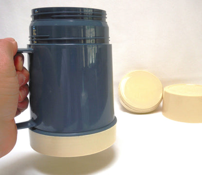 Vintage Thermos Brand Model #711 in Rare Blue and Cream Colour: Made in England