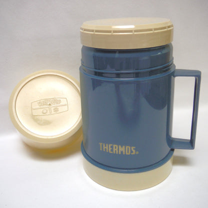 Vintage Thermos Brand Model #711 in Rare Blue and Cream Colour: Made in England
