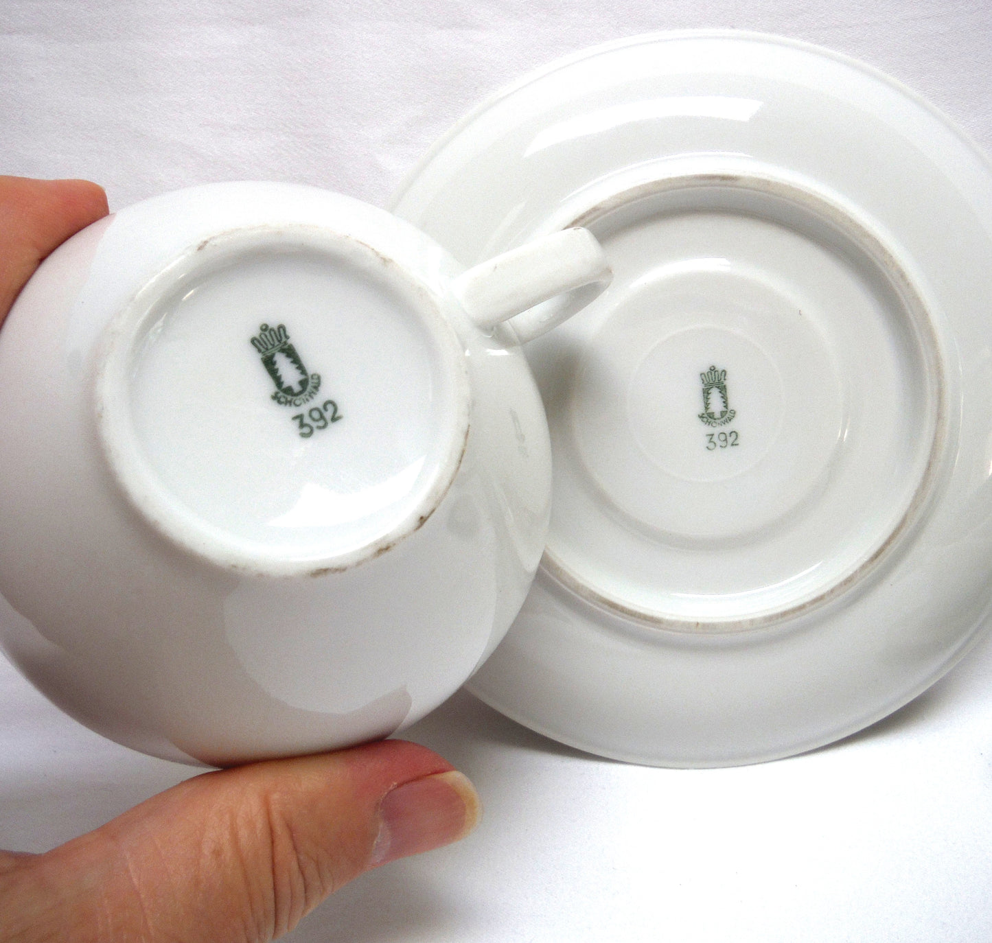 SHONWALD TEA CUP WITH SAUCER, AND A LOVELY MINI CREAMER SET
