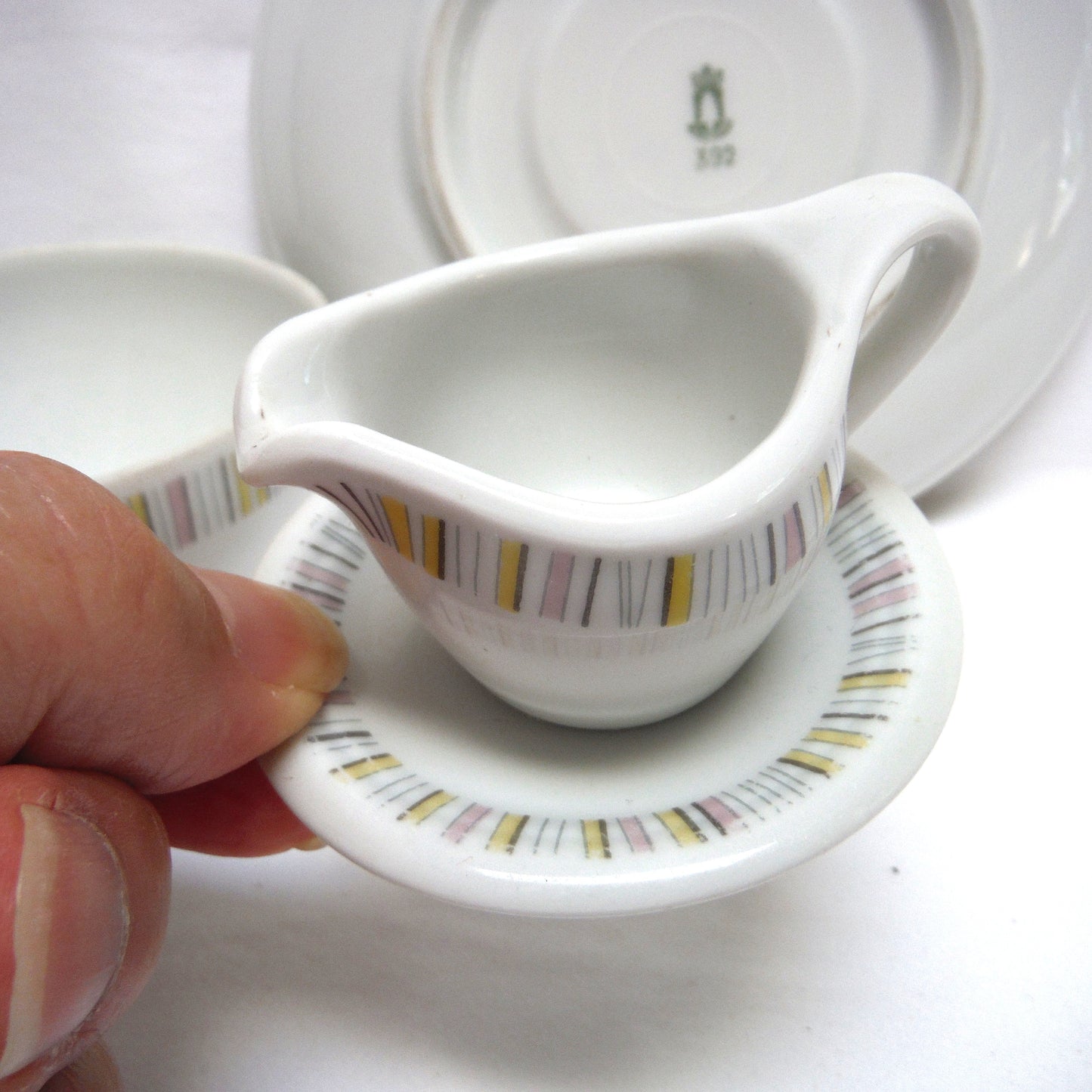 SHONWALD TEA CUP WITH SAUCER, AND A LOVELY MINI CREAMER SET