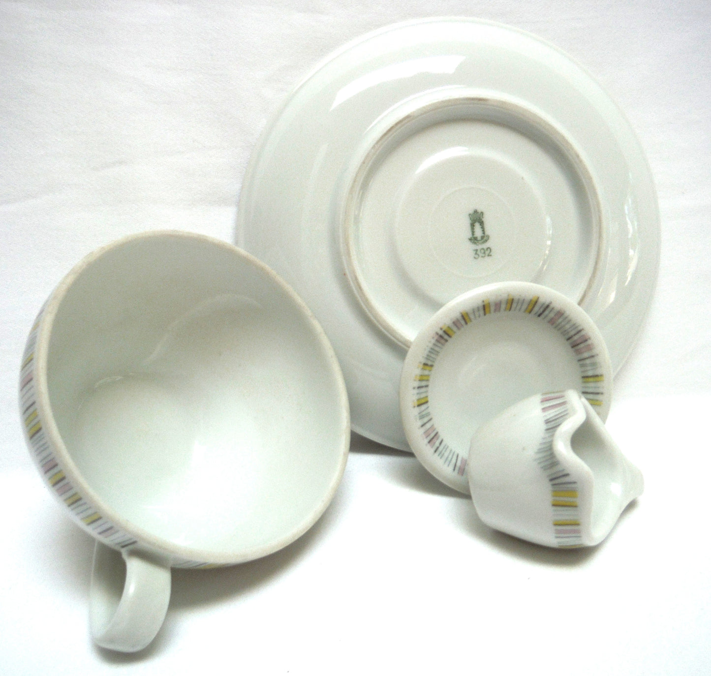 SHONWALD TEA CUP WITH SAUCER, AND A LOVELY MINI CREAMER SET