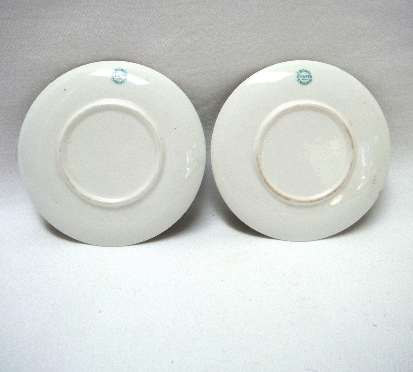 Vintage Pair of Crown Staffordshire Miniature English Plates: JOHN CONSTABLE DEDHAM LOCK and MILL & VALLEY FARM