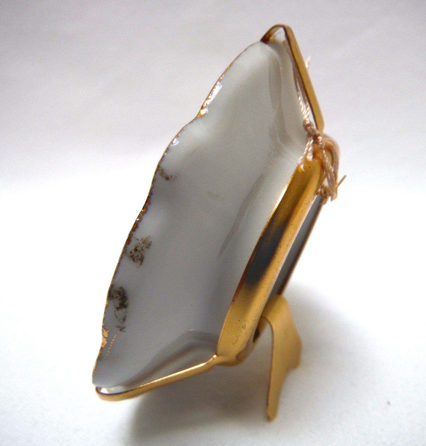 Miniature LIMOGE DECORATIVE PLATE with Stand or Wall Hanger: 'A COURTING COUPLE'