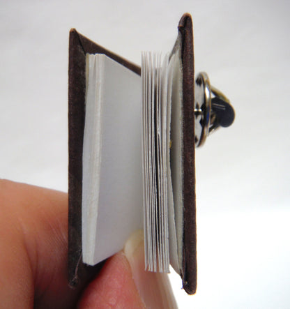 Vintage Miniature Lapel Pin: REAL BLANK-PAGE BOOK "To Write Your Own Story!"