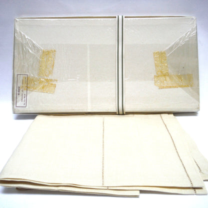 Set of Six 1950's Irish Linen Embroidered Napkins: LONDON SCENES, by The Sundew Company of Ireland.